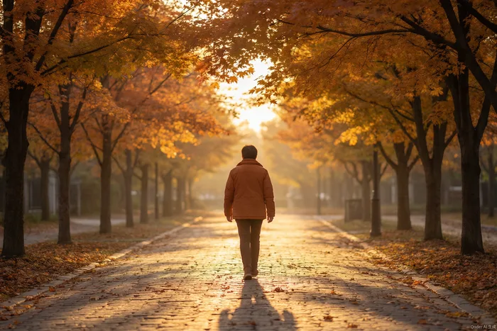 Camminata nella luce del mattino: il passo più efficace contro la tristezza d'autunno